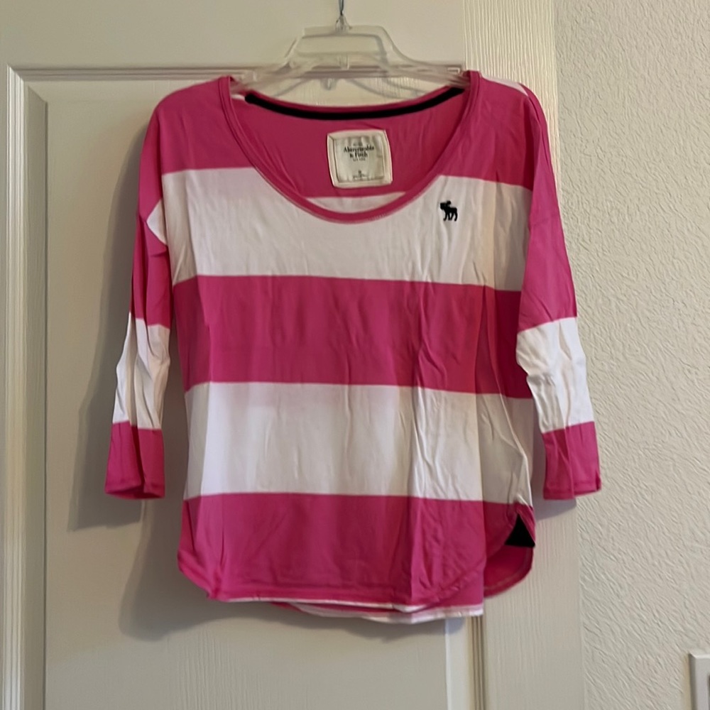 Abercrombie and Fitch stripe 3/4 sleeve top